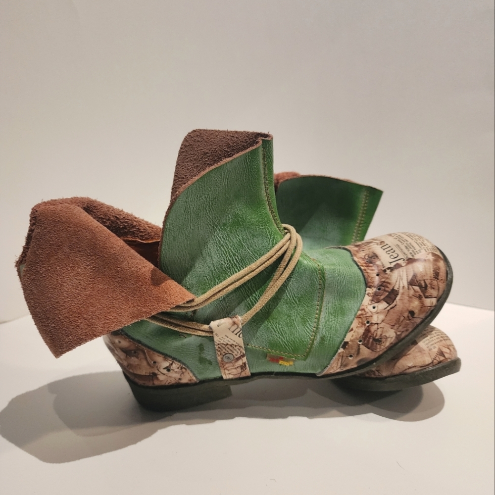 Green and Pink Fold-over TMA Eye Boots